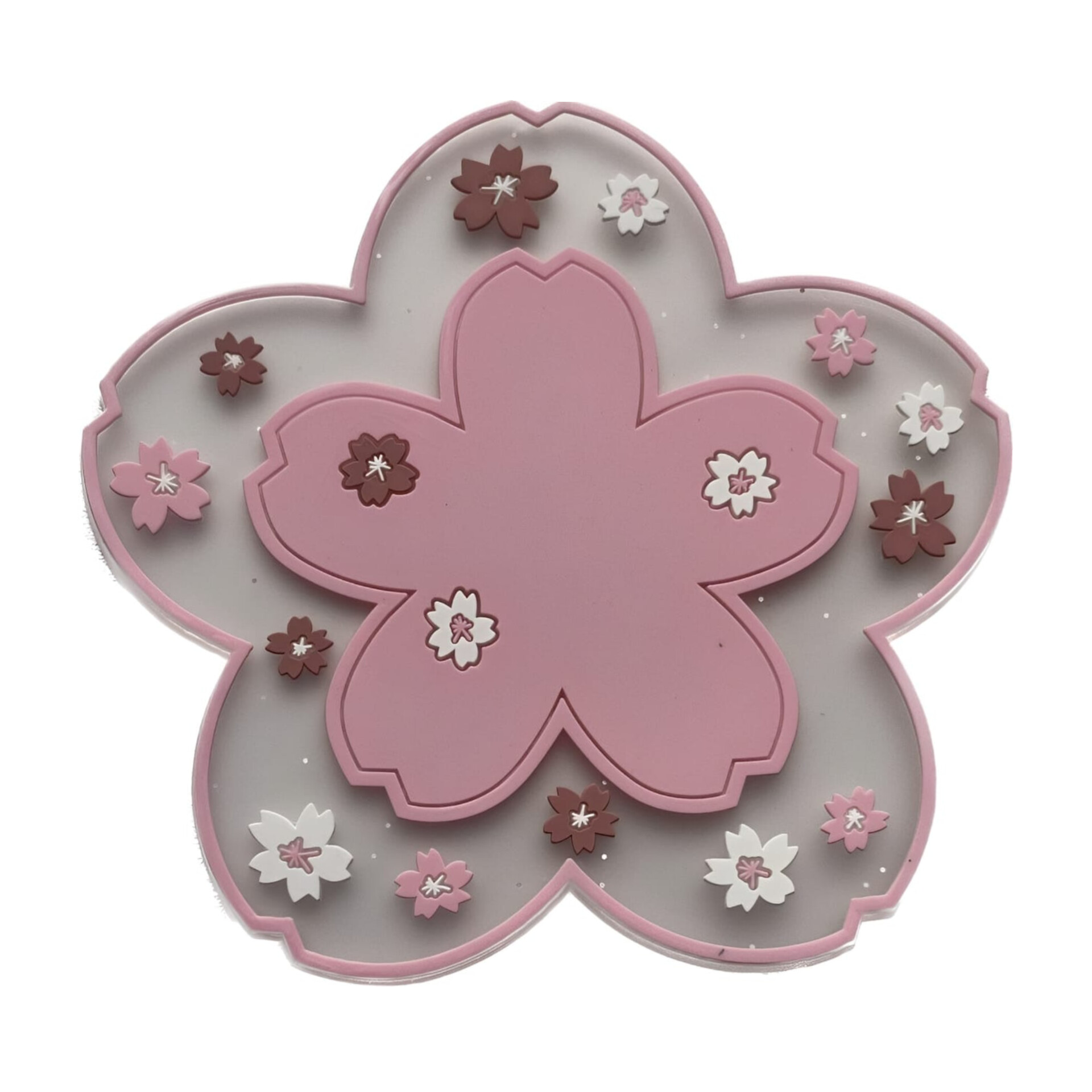 Silikon-Untersetzer mit Blumen-Design, Rosa, 3 Stück