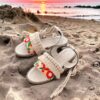 Slingback Flache Sandalen Handgefertigt mit Boho-Design