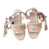 Slingback Flache Sandalen Handgefertigt mit Boho-Design
