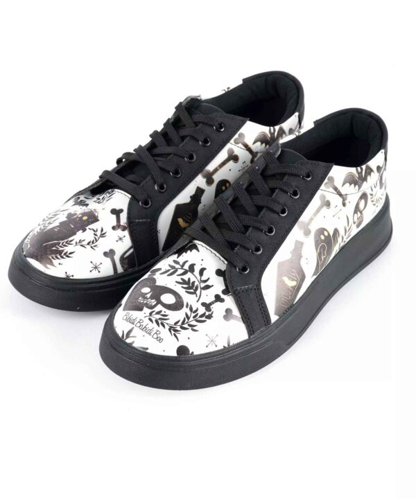 Graffiti-Print Sneakers - Damenchic Freizeitschuhe Modell Halloween