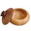 Handgefertigte Holz-Zuckerschale mit Deckel - Rustikaler Stil und Granatapfeldesign