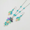 Handgefertigtes Stahl-Schmuckset für Damen Modell Blume