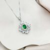 Sterlingsilber Royal Smaragd Halskette mit 3A Zirkonia Edelstein
