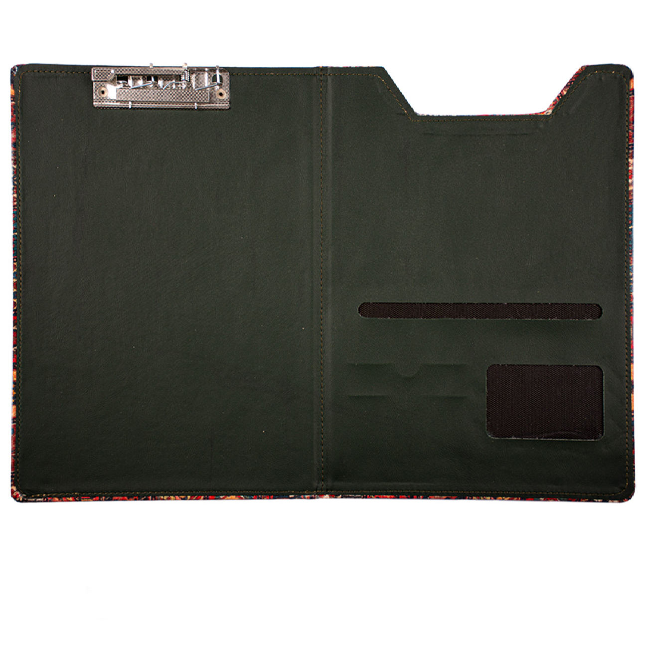 Traditionelles Clipboard im Fliesendesign-Modell aus Stoff mit Tasche
