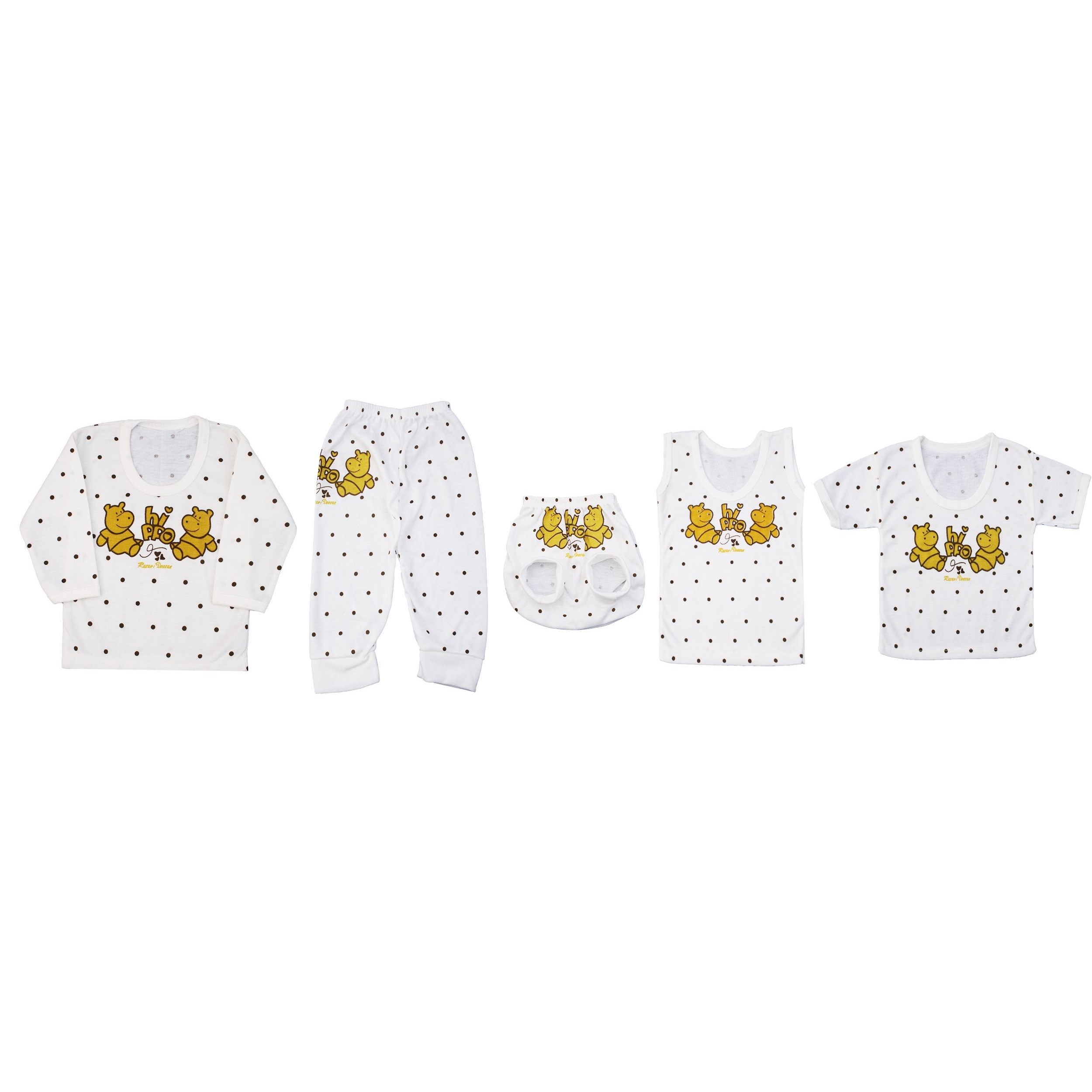Unisex Baby Bekleidungs Set mit Nilpferd Design (5 Teile)