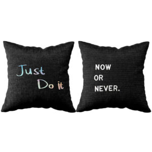 Samt Kissenbezug beidseitig – Motivationsspruch Design (Set von 2)
