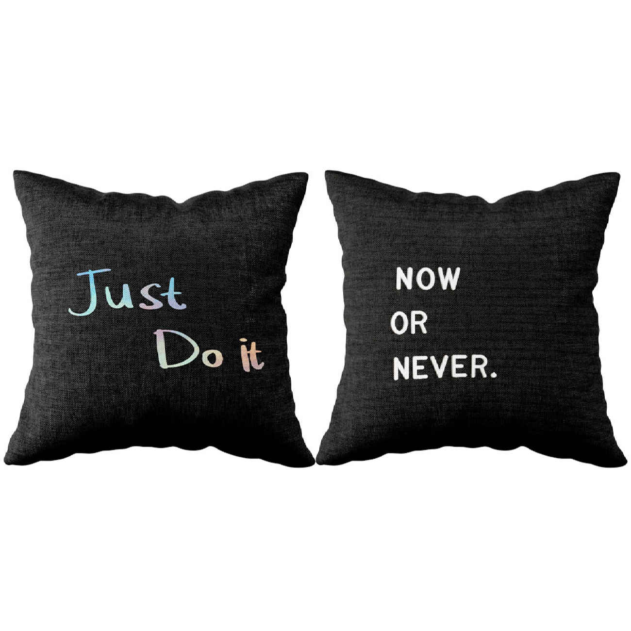 Samt Kissenbezug beidseitig - Motivationsspruch Design (Set von 2)