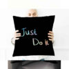 Samt Kissenbezug beidseitig - Motivationsspruch Design (Set von 2)