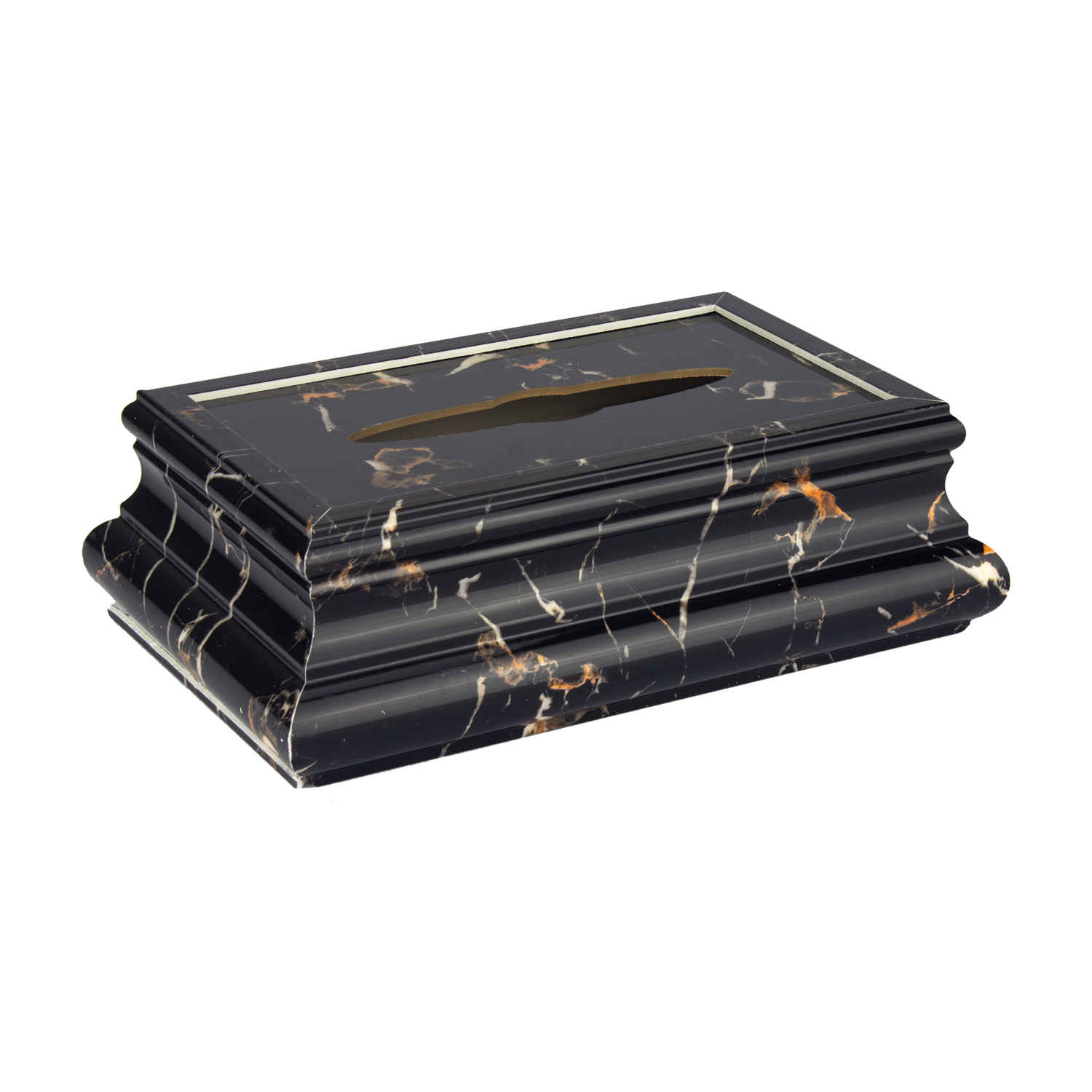 Abfalleimer- und Taschentuchbox-Set – Marmor-Design