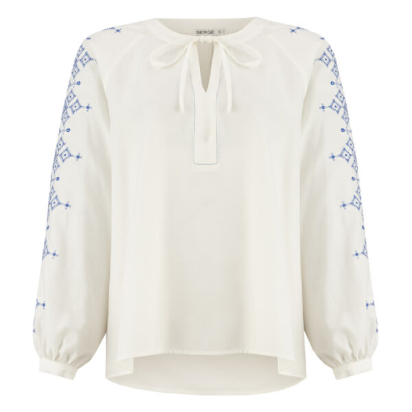 Langarmbluse für Damen mit geometrischem Design