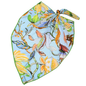 Damen Baumwollschal – Blaues Blumendesign