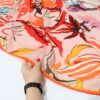 Damen Baumwollschal – Blaues Blumendesign