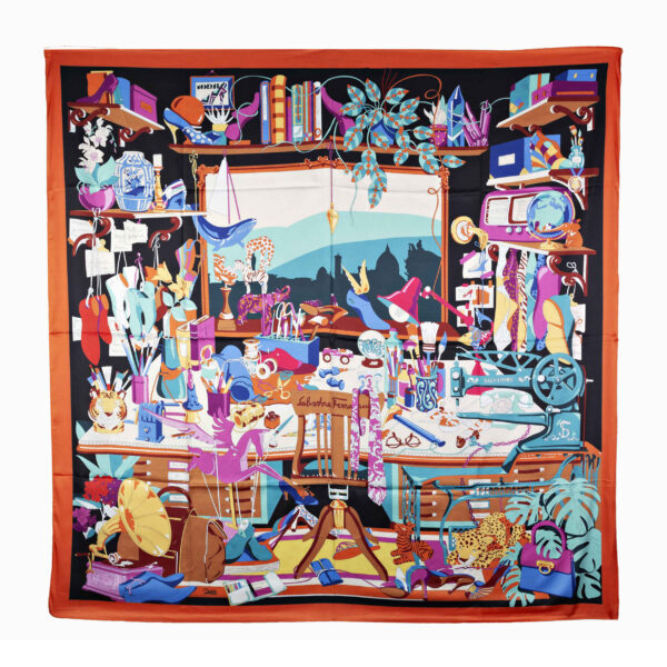 Baumwoll- und Seidenschal für Damen – Fantasiedesign