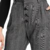 Gerade geschnittene, karierte gefaltete Stoffhosen für Frauen mit Tasche