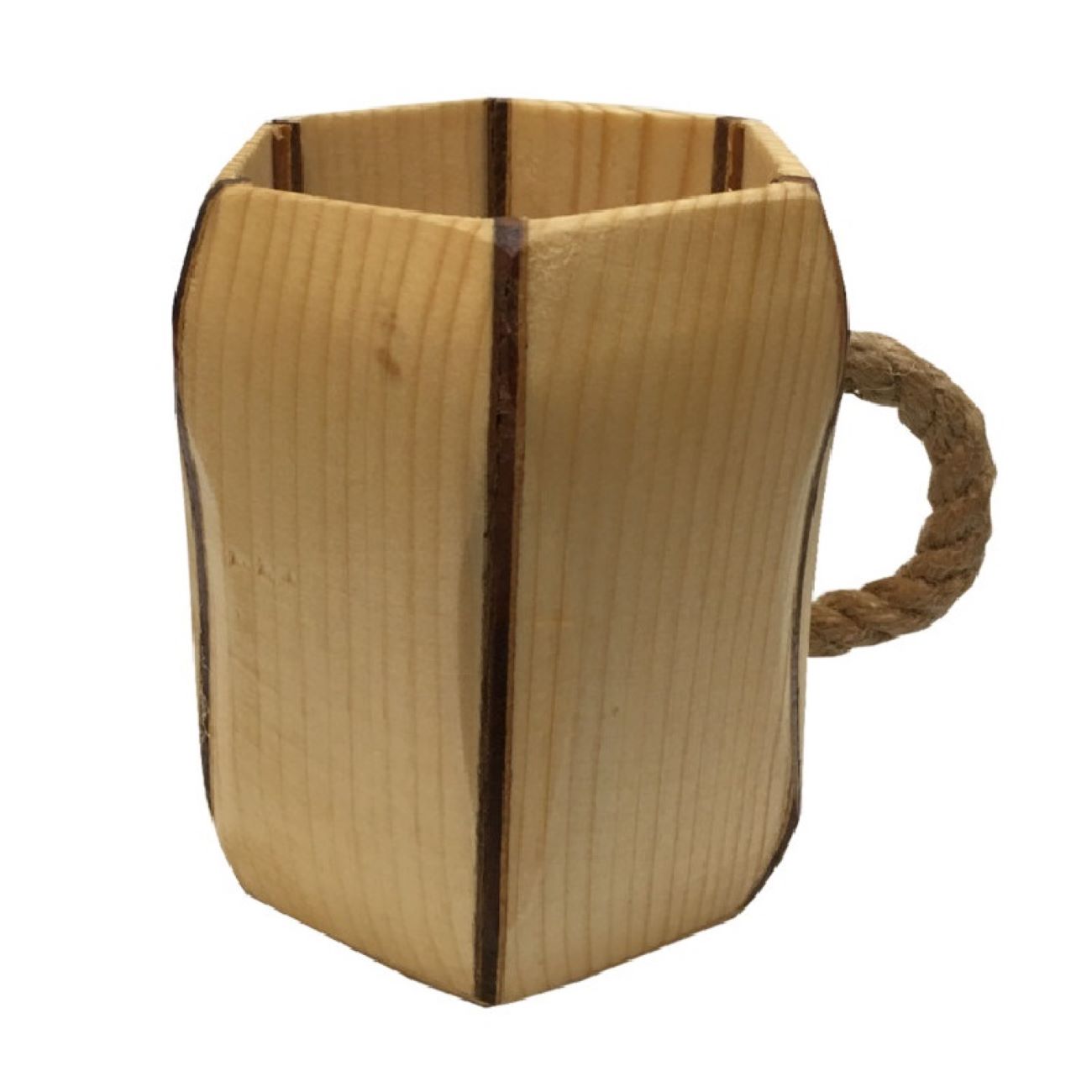 Handgefertigter Holz-Make-up Becher Pinsel Halter im künstlerischen Handwerksstil