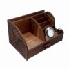 Holz-Schreibtischablage mit integrierter Uhr