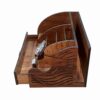 Holz-Schreibtischablage mit integrierter Uhr