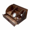 Holz-Schreibtischablage mit integrierter Uhr