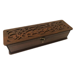 Holz-Teebeutel-Organizer-Box im klassischen braunen Design