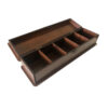 Holz-Teebeutel-Organizer-Box im klassischen braunen Design