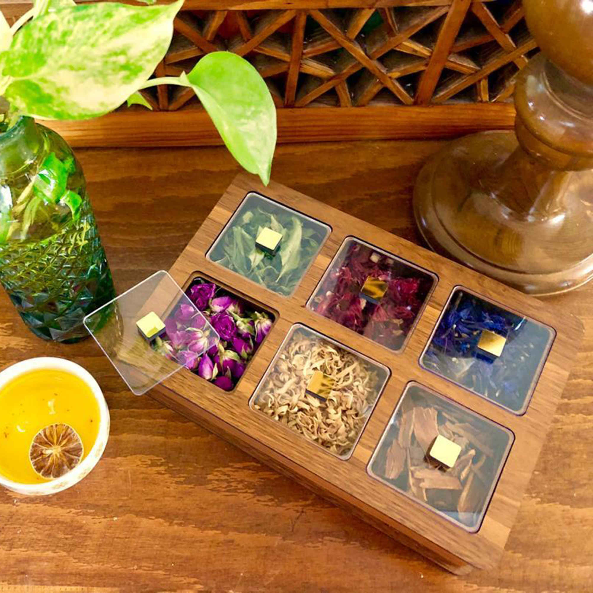 Holz-Teebeutel-Aufbewahrungsbox im persischen Stil