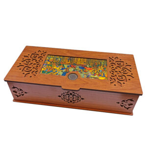 Holz-Teebeutel-Organizer-Box mit traditionellem Design