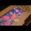 Holz-Teebeutel-Aufbewahrungsbox mit Blumenmotiv