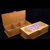 Holz-Teebeutel-Aufbewahrungsbox mit Blumenmotiv