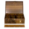 Holz-Teebeutel-Aufbewahrungsbox mit Blattmotiv