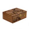 Holz-Teebeutel-Aufbewahrungsbox mit Blattmotiv