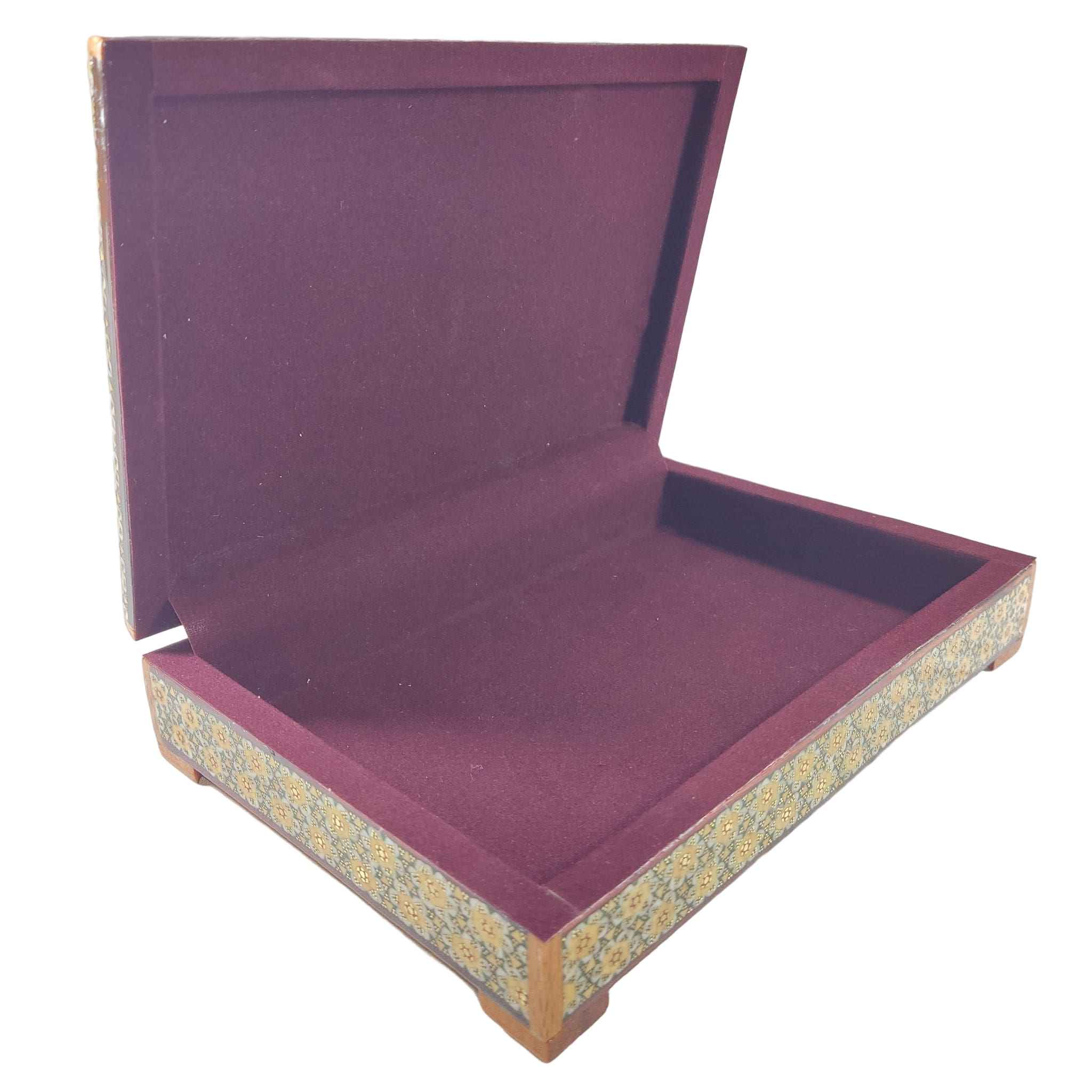 Handgefertigter persischer Holz-Stifthalter für den Schreibtisch – Eleganz Khatamkari Kunst, Pfauendesign