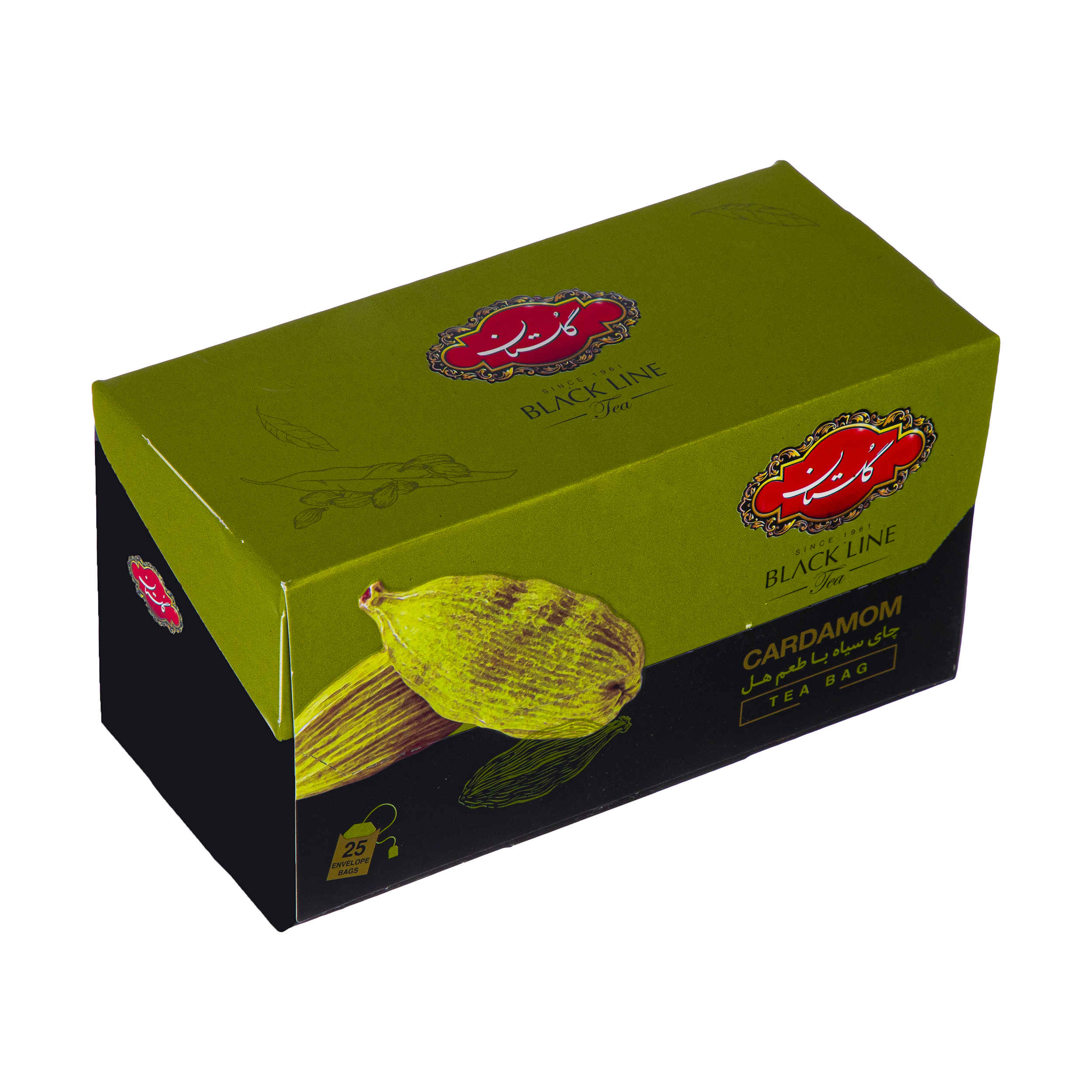 Golestan Kardamom Aromatisierter Schwarzer Tee Packung mit 25 (x5)