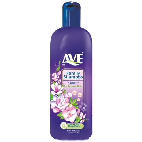 AVE Familien Shampoo für normales Haar – Angereichert mit Vitamin B5, Verleiht Glanz & Geschmeidigkeit (Packung mit 2)