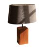 Akzent Holz-Tischlampe mit Baumwoll-Stoff-Lampenschirm Arsalan