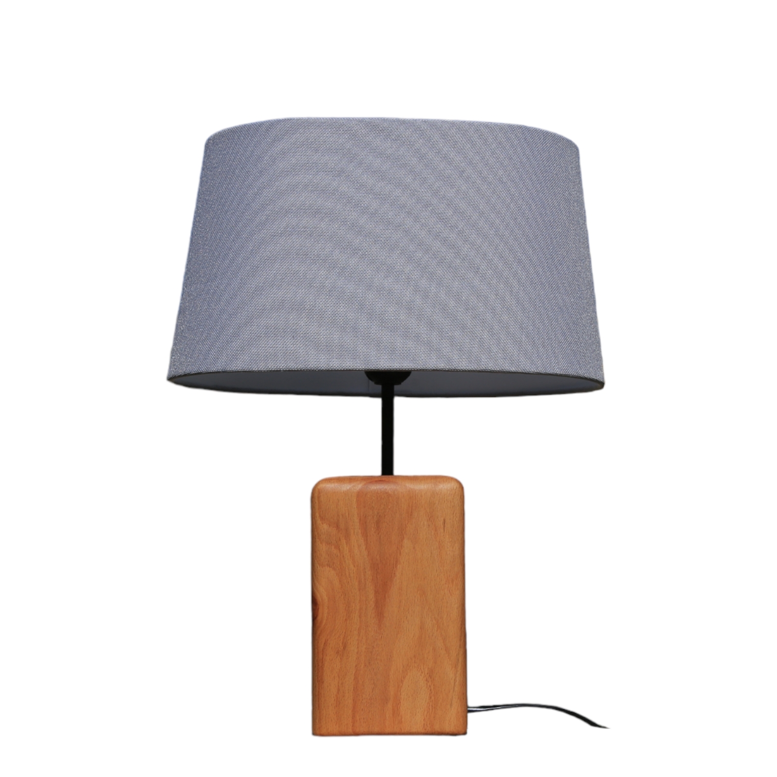Akzent Holz-Tischlampe mit Baumwoll-Stoff-Lampenschirm Arsalan
