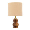 Akzent Holz-Tischlampe mit Stoff-Lampenschirm Farbod