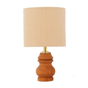 Akzent Holz-Tischlampe mit Stoff-Lampenschirm Farbod