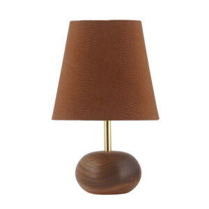 Akzent Holz-Tischlampe mit Stoff-Lampenschirm Mona