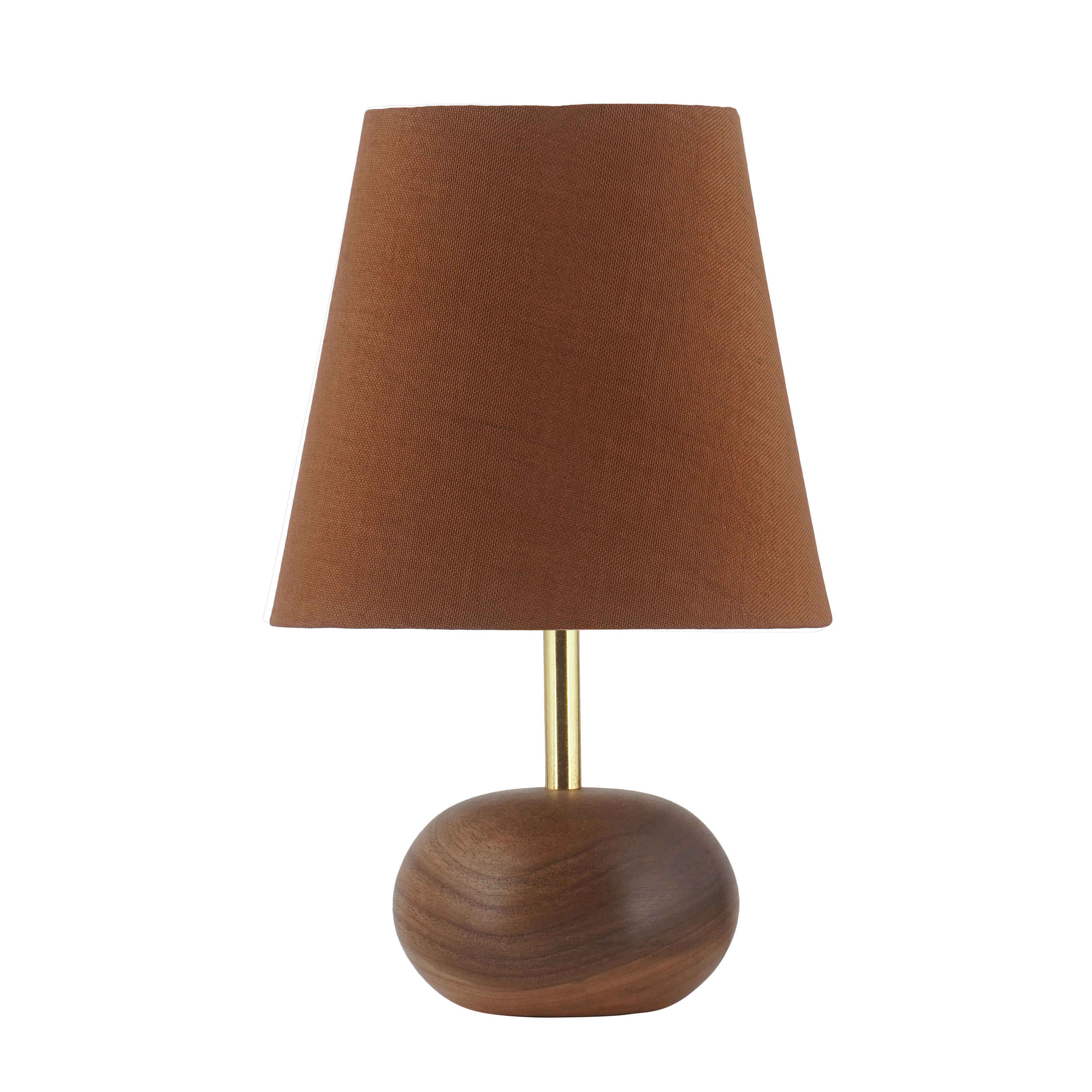 Akzent Holz-Tischlampe mit Stoff-Lampenschirm Mona