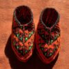 Aserbaidschanische Häkelslippers mit Acrylfaser Gehäkelte
