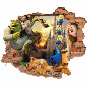 Baby-3D-Wandsticker mit Cartoon-Stadt-Design