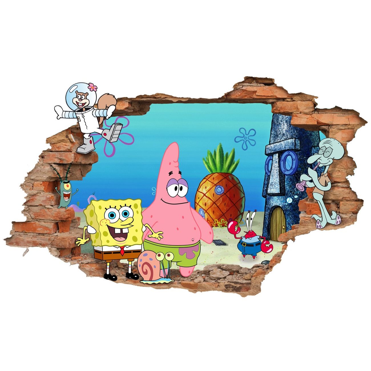 Baby-Wandsticker mit SpongeBob-Schwammkopf-Design