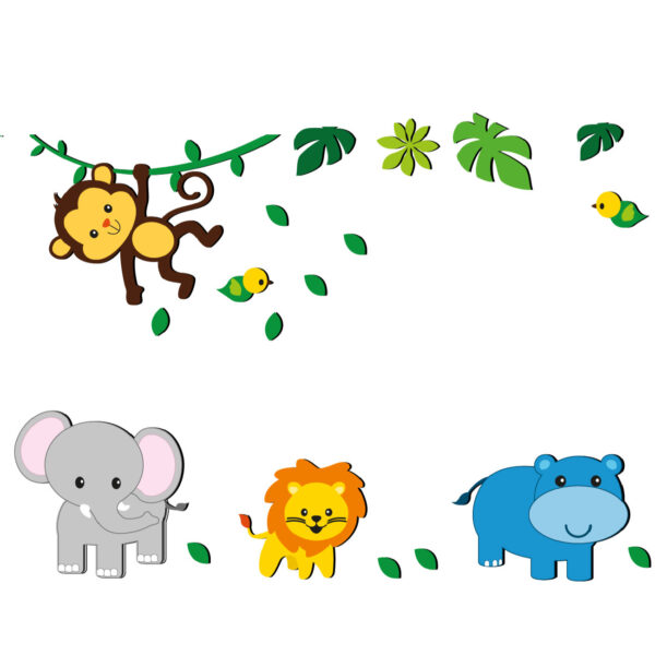 Baby-Wandsticker aus Holz mit niedlichen Tiermotiven