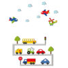Baby-Wandsticker aus Holz mit Transport-Design für das Kinderzimmer