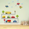 Baby-Wandsticker aus Holz mit Transport-Design für das Kinderzimmer
