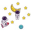 Baby-Wandsticker aus Holz mit Astronauten-Design