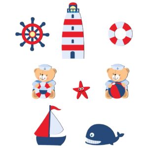 Baby-Wandsticker aus Holz mit Segelbär-Design