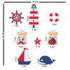 Baby-Wandsticker aus Holz mit Segelbär-Design