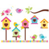 Baby-Wandsticker aus Holz mit Vogel-Design