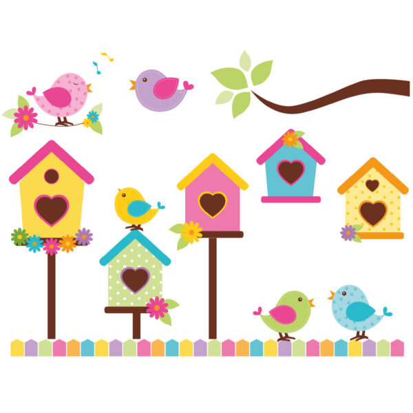 Baby-Wandsticker aus Holz mit Vogel-Design